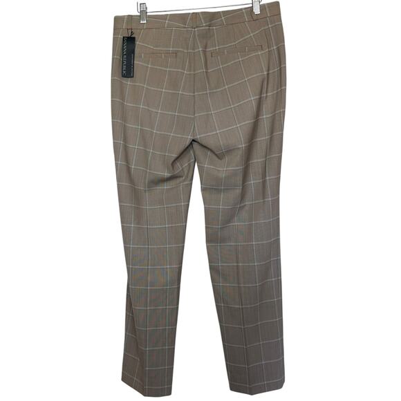 NWT Banana Republic Ryan Slim Straight-Fit  Wool Blend Windowpane Pants Size 8 - Picture 2 of 10